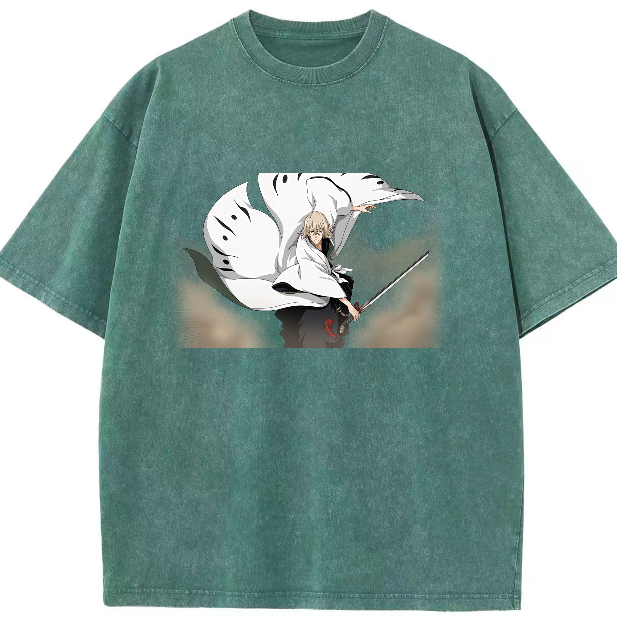 （画像用） "ブリーチ 浦原 喜助（うらはら きすけ） BLEACH Urahara Kisuke " 綿100% ヴィンテージ風 半袖Tシャツ（フロントプリント）
